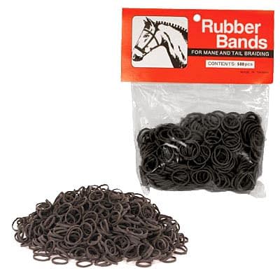 Jeffers Equine Rubber Braiding Bands - 500 Pack Dark Brown - Mähnen- und Schwanzflechten, Flechten, Styling, Pferdeschwanzzubehör - Sichere Fellpflege Werkzeuge für Pferde, Ponys - Reise-Set Supplies von Jeffers