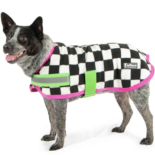 Jeffers Expression Hunde-Fleece-Teppich, weich, gemütlich, reflektierende Streifen, leichter Mantel, perfekt für kleine bis große Rassen, warme Welpen-Pulloverdecke, waschbar, 66 cm von Jeffers