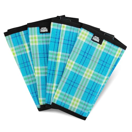 Jeffers Romper Stomper Fliegenstiefel für Pferde - Türkis & Lime Plaid Klein - Atmungsaktive Mesh Beinwickel für Insektenschutz, Stallzubehör für Sommerweide, Pferdehuf & Beinpflege - 4 Stück von Jeffers