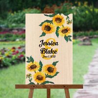 Aquarell Sonnenblume Hochzeit Signatur Board - Benutzerdefinierter Text Alternatives Gästebuch Holz Wandkunst Aquarell Sonnenblume Hochzeit Signatur Board - Benutzerdefinierter Text Alternatives Gästebuch Holz Wandkunst von JeffersonStDesign