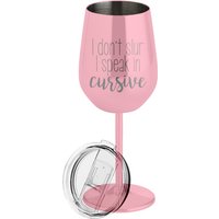 I Don't Slur Spreche in Cursive - Weinglas Mit Stiel Isolierbecher Aus Metall Deckel Inklusive Personalisiert Geschenk Glitzerweinglas von JeffersonStDesign