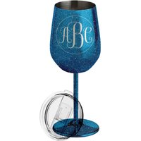 Personalisiertes Circle Script Monogramm - Weinglas Isolierter Metallbecher Deckel Inklusive Personalisiertes Geschenk von JeffersonStDesign