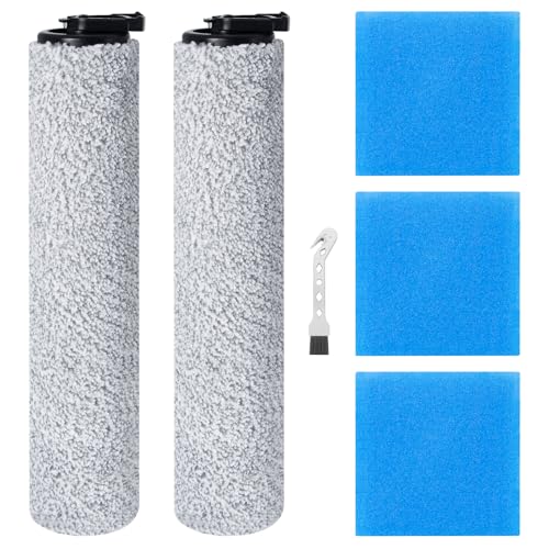 Jegehoyo 6 Stück Zubehörset für EUREKA NEW400 / NEW400 Gen2 Nass-Trockensauger Kabelloser, 2 Bürstenrollen + 3 Wattefilter + 1 Reinigungsbürste von Jegehoyo