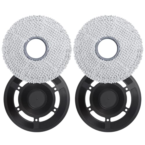 Jegehoyo Mopptücher mit Wischplatten Ersatzteile für Ecovacs Deebot X2 Omni Roboter Staubsauger Wischpad Wischmopp Mopphalterung (Schwarz) von Jegehoyo