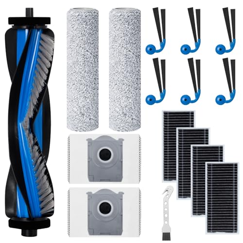 Jegehoyo 16-teiliges Ersatzteil-Zubehör-Set für ECOVACS DEEBOT X9 PRO Omni Roboter Staubsauger, 1 Hauptbürste, 4 Filters, 2 Mopp Reinigungswalze, 6 Seitenbürsten, 2 Staubbeutel, 1 Reinigungsbürste von Jegehoyo