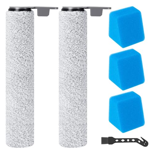 Jegehoyo Bürstenrolle Filter Ersatzteile für JONR ED12 Pro Nass Trockensauger Akku, 2 Bürstenrollen + 3 Wattefilter + 1 Reinigungsbürste von Jegehoyo