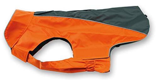 Jeggo Hundemantel Wasserdicht Allwetter Regen Jacke Hunde Weste XXS XXL (XXS, Anthrazit/Orange) von JEGGO