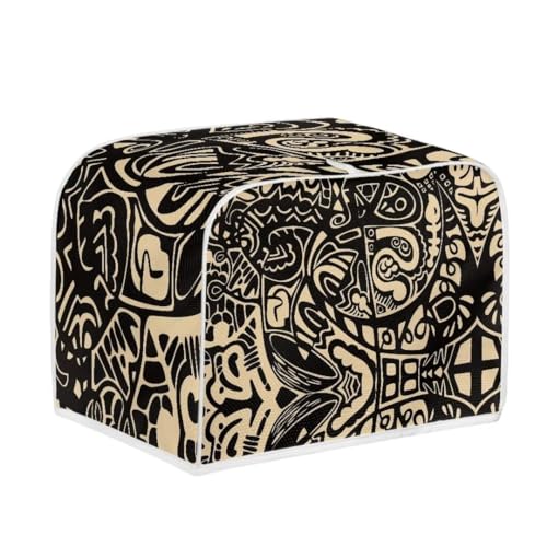 Jeiento Complex Totem 2 Scheiben Toaster-Abdeckung, ethnischer Stil, Toaster-Abdeckung, staubdichte Abdeckung, Universalgröße, Mikrowelle, staubdichte Abdeckung von Jeiento