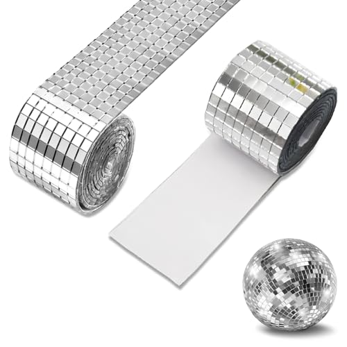 Mini Spiegelmosaik Selbstklebend,Mini Mosaik Spiegelfliese,Selbstklebende Mini Spiegel,Selbstklebend Echt Quadratisch Glas,für DIY Handwerk Dekoration (Silber|2 Bände) von JeiibrZui