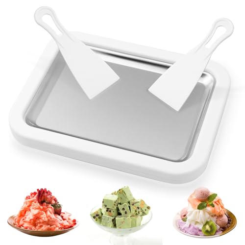Jeinbuil Eisplatte zum eis machen Eiscreme Roller Maker Pan mit 2 Spateln Kleine Instant Rolled Ice Cream Maker für hausgemachte gerollte Eiscreme, gefrorener Joghurt, Gelato von Jeinbuil