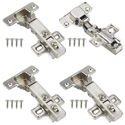Jeinbuil 4 Stück Schrankscharniere Topfbänder 105° Eckanschlag Türscharniere mit Gasdruckfeder Scharniere mit Softclose Topfscharnier ø 35 mm von Jeinbuil