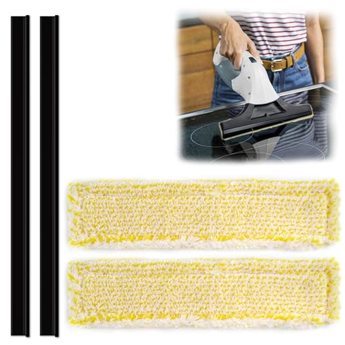 Jeinbuil 4er Set Mikrofaser-Wischbezüge und Abzieh Gummilippe Zubehör für Kärcher WV 2, WV5 Sprühflasche von Jeinbuil