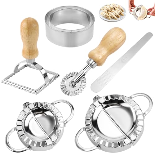 Jeinbuil 7 Stück Ravioli Former Edelstahl Maultaschen Former Ravioli Maker Mit Ravioli Ausstecher und Teigrädchen für Dumpling Ravioli machen Jeinbuil 7 Stück Ravioli Former Edelstahl Maultaschen Former Ravioli Maker Mit Ravioli Ausstecher und Teigrädchen für Dumpling Ravioli machen von Jeinbuil