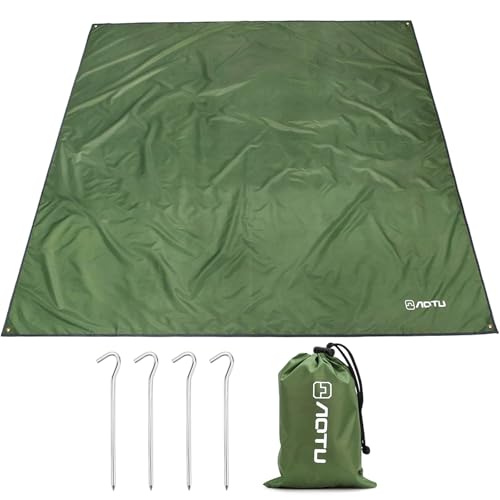 Jeinbuil Zeltplane Tarp Wasserdicht 2.2x1.5 m Zeltunterlage Camping Zelt Tarp mit Tragetasche und 4 Heringe für Ourdoor Camping von Jeinbuil