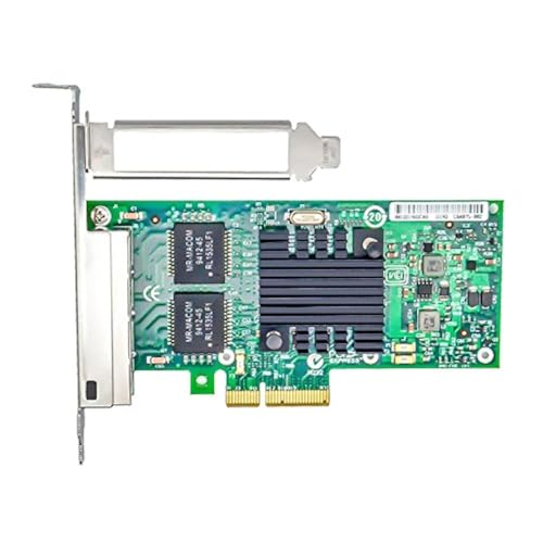 Jeirdus Intel 82580 Chip I340-T4 E1G44HT 1G Gigabit Ethernet Netzwerkadapter (NIC), Quad Copper RJ45 Ports, PCI Express 2.0 X4 von Jeirdus