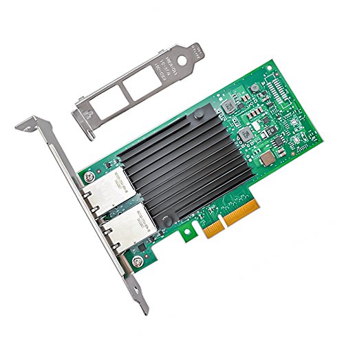 Jeirdus Intel X550-T2 Netzwerkkarte - 10Gb Ethernet konvergente Netzwerkschnittstellenkarte (NIC), PCI Express X4 mit Dual RJ45 Portserver LAN CNA Adapter von Jeirdus