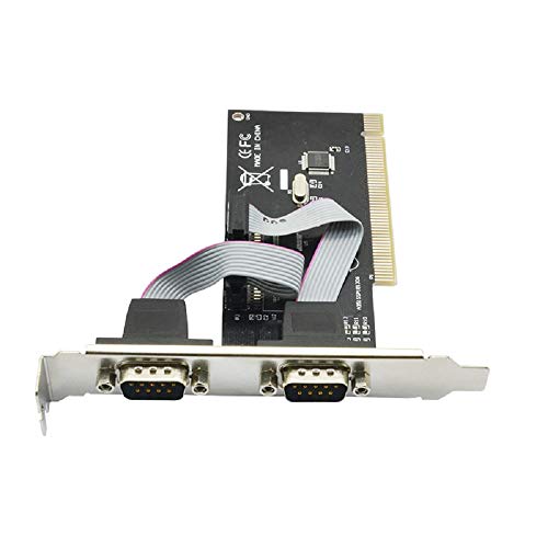 Jeirdus Serielle PCI-Erweiterungskarte mit 2 Ports, PCI auf Industrial DB9 COM RS232, Konverteradapter, Controller für Desktop-PC mit niedriger Halterung von Jeirdus
