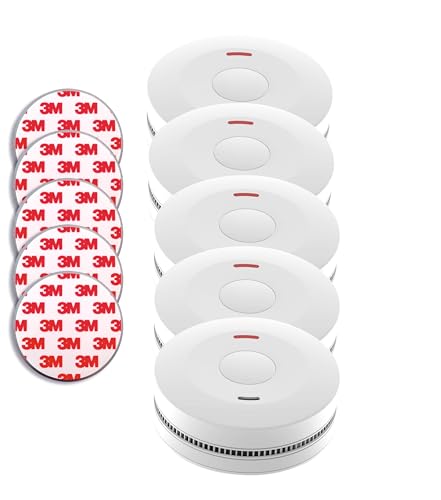 5er Rauchmelder Feuermelder Set, Jeising SD-432 mit langlebiger 10 Jahres Batterie, 5X Magnetpad -TÜV Zertifiziert EN14604, Stummschaltfunktion - kein lästiger und teurer Batterie wechseln nötig 5er Rauchmelder Feuermelder Set, Jeising SD-432 mit langlebiger 10 Jahres Batterie, 5X Magnetpad -TÜV Zertifiziert EN14604, Stummschaltfunktion - kein lästiger und teurer Batterie wechseln nötig von Jeising