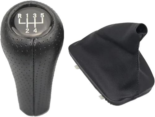 Jeiuvrao Leder-Schaltknauf Für BMW 3er E46 für Chrom-Leder-Auto-Schaltknauf-Hebel Gaitor Boot Cover von Jeiuvrao
