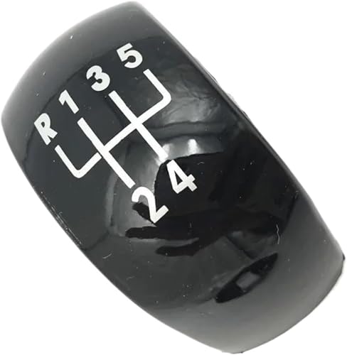 Jeiuvrao Leder-Schaltknauf Für Skoda für Octavia MK2 II II FL Hand für Geschwindigkeit Schaltknauf Stick Button Cap Cover(5 Speed Black) von Jeiuvrao