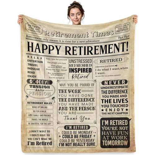 Jekeno Ruhestandsgeschenk für Frauen, beste Geschenkidee für Mutter, Ruhestand, Party-Dekoration, Decke, Lehrer, Krankenschwester, Kollegen, 127 x 152 cm Jekeno Ruhestandsgeschenk für Frauen, beste Geschenkidee für Mutter, Ruhestand, Party-Dekoration, Decke, Lehrer, Krankenschwester, Kollegen, 127 x 152 cm von Jekeno