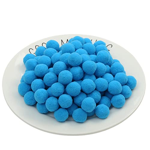 JekyTMP 150 Stück 25mm Pompons Zum Basteln Bunt Mini Pompons Flauschigen PlüSch BäLle Pom Pom BäLle Bunte Pompom Pompons BäLle Flauschigen Craft Pom Poms Bunte Flauschige Pompon (Nr. 35 Smaragdblau) von JekyTMP