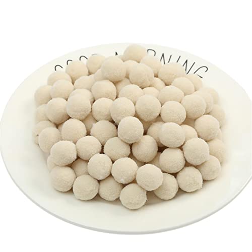 JekyTMP 1500 Stück 1 cm Pompons Zum Basteln Bunte Pompom Pompons Pom Pom BäLle Flauschigen PlüSch BäLle Bunt Mini Pompons Kleine Pompons Craft Pom Poms (Nr. 45 Beige) von JekyTMP