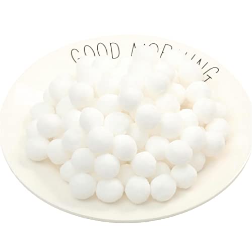 20 Stück 30mm Pompons Zum Basteln BäLle Flauschigen Bunt Mini Pompons Flauschigen PlüSch BäLle Pom Pom BäLle Bunte Pompom Pompons Craft Pom Poms Bunte Flauschige Pompon (Nr. 23 Weiß) von JekyTMP