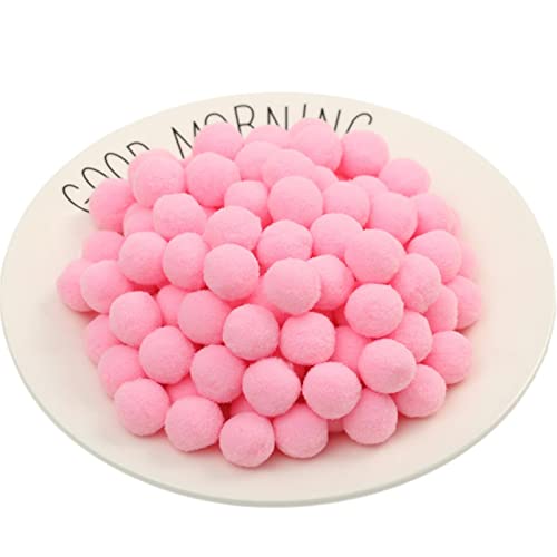 50 Stück 20mm Pompons Zum Basteln Flauschigen PlüSch BäLle Pom Pom BäLle Bunte Pompom Pompon Bunt Mini Pompons BäLle Flauschigen Craft Pom Poms Bunte Flauschige Pompon (Nr. 3 Rosa) von JekyTMP