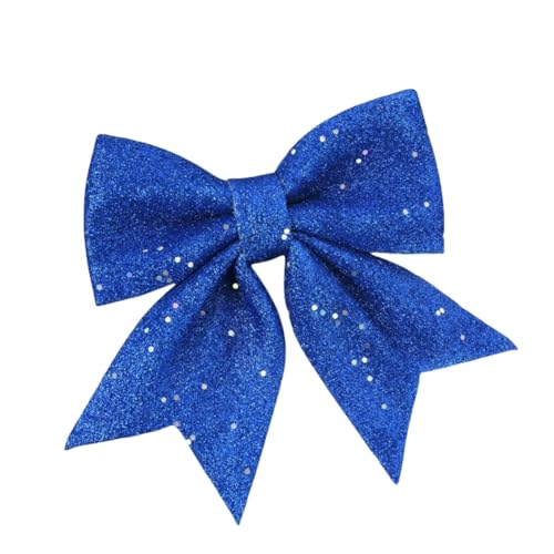 JekyTMP 1 Stück Glitzer Weihnachten Schleifen - 15 x 20 cm Weihnachtsbaum Schleife, Weihnachtsbaum Schmuck, Schleifen Weihnachten Glitzer, Weihnachtskranzdeko für Weihnachten Hochzeit Neuja (Blau) von JekyTMP