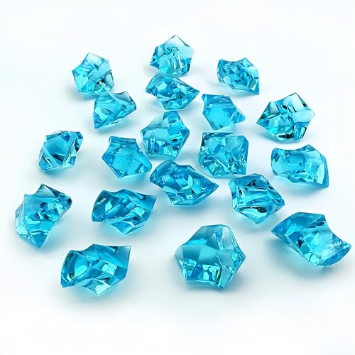 JekyTMP 10 Stück Versatile Acrylic Diamond Gems – Multi-Color Transparent Crystals for Wedding Decorations, Party Favors, Table Centerpieces, and DIY Crafts – Shiny Acrylic Gems (Leuchtend Blau) von JekyTMP