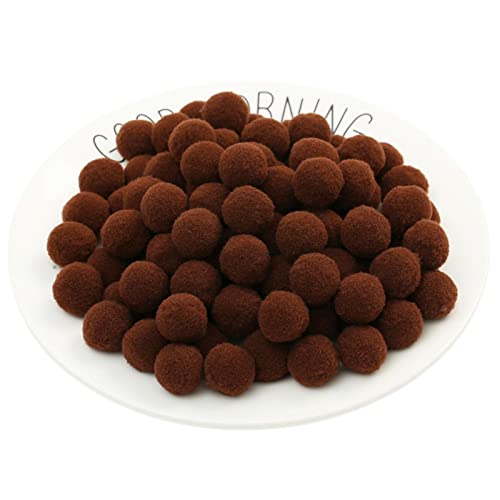 JekyTMP 100 Stück 20mm Pompons Zum Basteln Flauschigen PlüSch BäLle Pom Pom BäLle Bunte Pompom Pompon Bunt Mini Pompons BäLle Flauschigen Craft Pom Poms Bunte Flauschige Pompon (Nr. 24 Kaffee) von JekyTMP