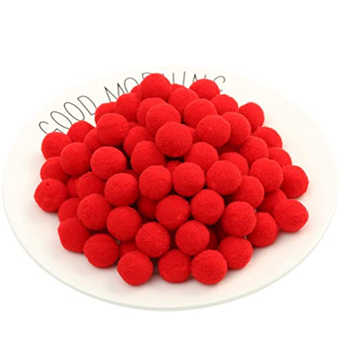 JekyTMP 1000 Stück 20mm Pompons Zum Basteln Flauschigen PlüSch BäLle Pom Pom BäLle Bunte Pompom Pompon Bunt Mini Pompons BäLle Flauschigen Craft Pom Poms Bunte Flauschige Pompon (Nr. 2 Rot) von JekyTMP