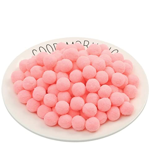 JekyTMP 1000 Stück 1 cm Pompons Zum Basteln Bunte Pompom Pompons Pom Pom BäLle Flauschigen PlüSch BäLle Bunt Mini Pompons Kleine Pompons Craft Pom Poms (Nr. 27 Rosa) von JekyTMP