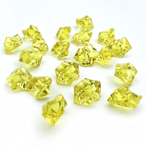 JekyTMP 140 Stück Premium Acrylic Crystal Gems for Party and Wedding Decorations – Transparent Diamonds for DIY Crafts, Table Centerpieces, and Vase Filler – Versatile Acrylic Gems (Goldenes Gelb) von JekyTMP