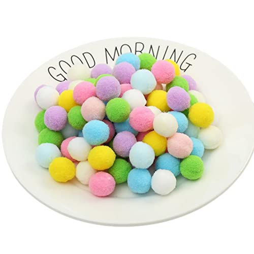 JekyTMP 200 Stück 1 cm Pompons Zum Basteln Bunte Pompom Pompons Pom Pom BäLle Flauschigen PlüSch BäLle Bunt Mini Pompons Kleine Pompons Craft Pom Poms (Süssigkeiten Farben) von JekyTMP