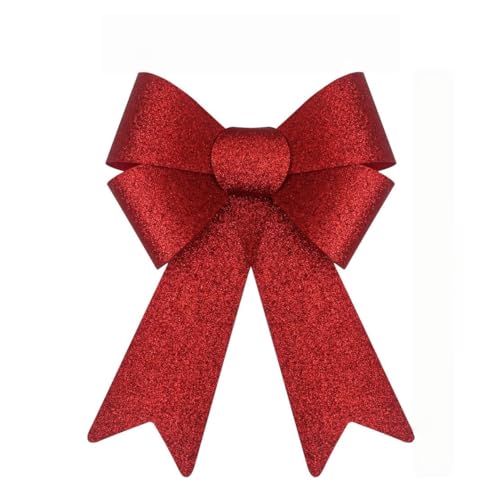 JekyTMP 4 Stück Glitzer Weihnachten Schleifen - 21 x 31 cm Weihnachtsbaum Schmuck, Weihnachtsbaum Schleife, Schleifen Weihnachten Glitzer, Weihnachtskranzdeko für Weihnachten Hochzeit Neuja (Rot) von JekyTMP