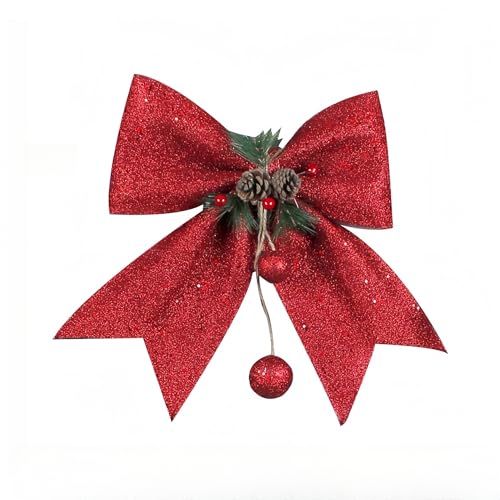 JekyTMP 5 Stück Große Weihnachtsschleifen - 35 x 30 cm Schleife Keine Montage, Weihnachtsbaumschleifen Weihnachtskranzdeko Große Geschenkschleife Weihnachtsbogen für Kranz, Tür & Weihnachten (Rot) JekyTMP 5 Stück Große Weihnachtsschleifen - 35 x 30 cm Schleife Keine Montage, Weihnachtsbaumschleifen Weihnachtskranzdeko Große Geschenkschleife Weihnachtsbogen für Kranz, Tür & Weihnachten (Rot) von JekyTMP