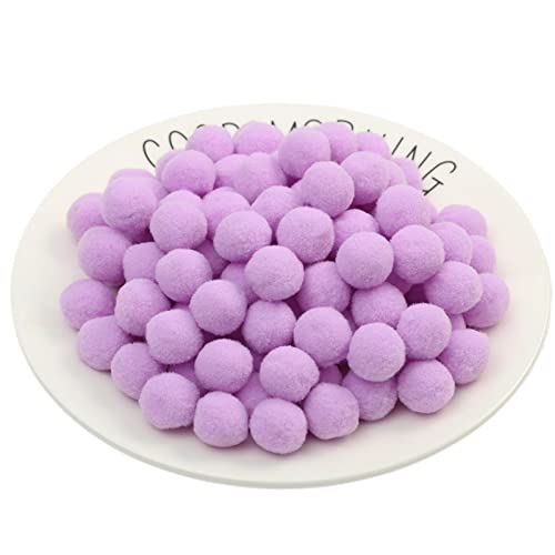 JekyTMP 50 Stück 20mm Pompons Zum Basteln Flauschigen PlüSch BäLle Pom Pom BäLle Bunte Pompom Pompon Bunt Mini Pompons BäLle Flauschigen Craft Pom Poms Bunte Flauschige Pompon (Nr. 11 Hellviolett) von JekyTMP