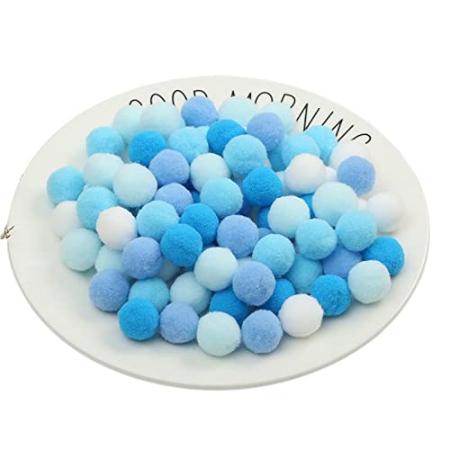 50 Stück 30mm Pompons Zum Basteln BäLle Flauschigen Bunt Mini Pompons Flauschigen PlüSch BäLle Pom Pom BäLle Bunte Pompom Pompons Craft Pom Poms Bunte Flauschige Pompon (Blau) von JekyTMP