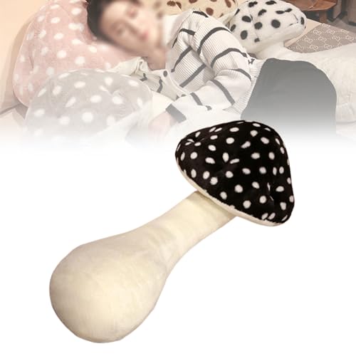 Jelaqmot Mushroom Body Pillow, Mushroom Plushie, Mushroom Plush Pillow, Body Pillow Pillowcase Mushroom, Lovely Mushroom Pillow Stuffed Plush Mushroom Pillow (Black,M) von Jelaqmot