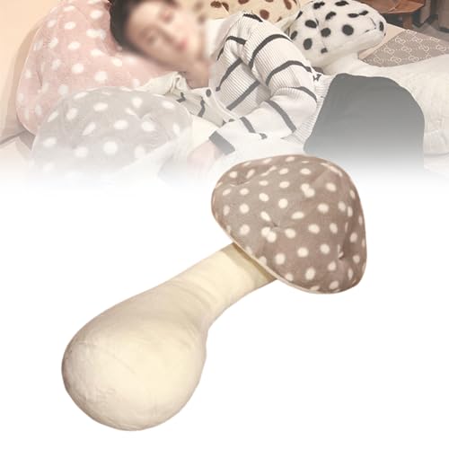 Jelaqmot Mushroom Body Pillow, Mushroom Plushie, Mushroom Plush Pillow, Body Pillow Pillowcase Mushroom, Lovely Mushroom Pillow Stuffed Plush Mushroom Pillow (Grey,L) von Jelaqmot