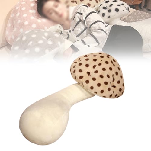 Jelaqmot Mushroom Body Pillow, Mushroom Plushie, Mushroom Plush Pillow, Body Pillow Pillowcase Mushroom, Lovely Mushroom Pillow Stuffed Plush Mushroom Pillow (Light Brown,M) von Jelaqmot