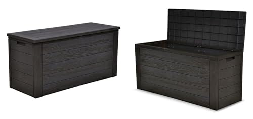 Jelenia Plast 2X Gartenkissenbox Holzoptik Gartentruhe Auflagenbox Kissenbox Aufbewahrungsbox von Jelenia Plast