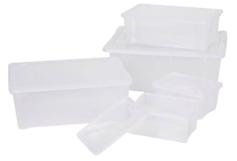 Jelenia Plast Aufbewahrungsbox Klarsichtbox 5er-Set Stapelbox Aufbewahrungsbox Deckelbox Kunststoffbo von Jelenia Plast
