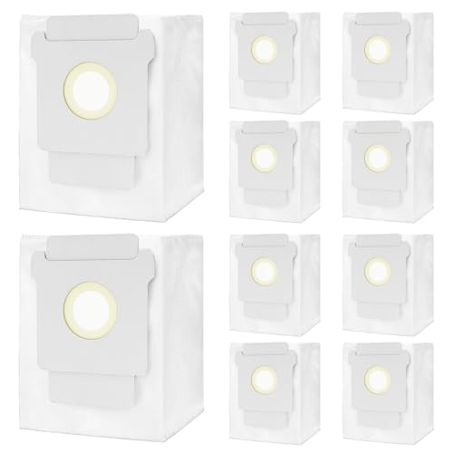 Jelter 10er Pack Taschen Ersatzteile kompatibel mit iRobot Roomba i7+ j7 plus j7+ i3 plus i3+ i4 i4+ i6 i6+ i8 i8+ s9 s9+ i7 Tasche für alle Clean Base Staubsauger der i & j & s Serie von Jelter