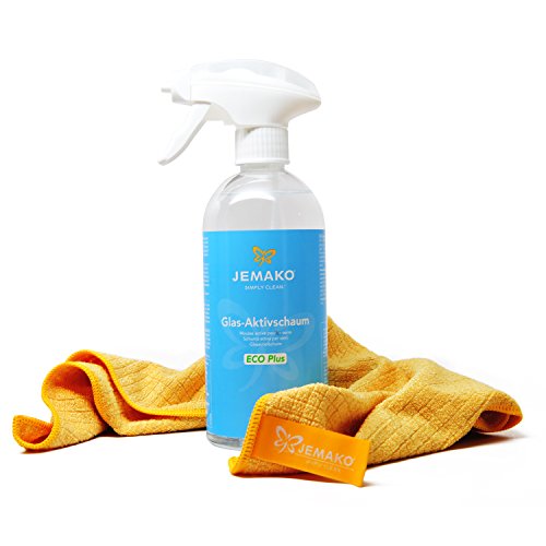 JEMAKO Glas-Aktivschaum Set, ECO-Plus, 500ml, inkl. Schaumpumpe und Profituch 35x40 cm von Jemako