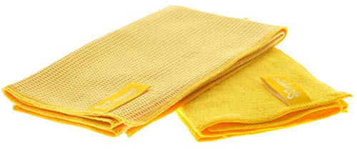 Jemako 2er Set | Trockentuch klein (40 x 45 cm | Profituch Plus klein (35 x 40 cm) | Nass- & Trocken-Set | inkl. Sinland feinmaschiges Wäschenetz (Gelb) von Jemako