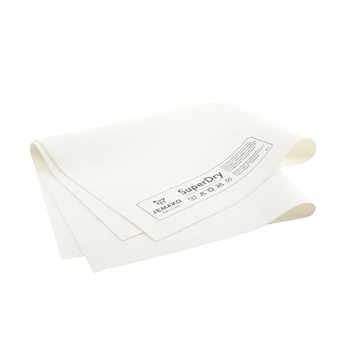 Jemako Abledertuch 2 Stück Set 40 x 45 cm weiß-grau Poliertuch Fensterleder extra weich und super saugfähig. von Jemako
