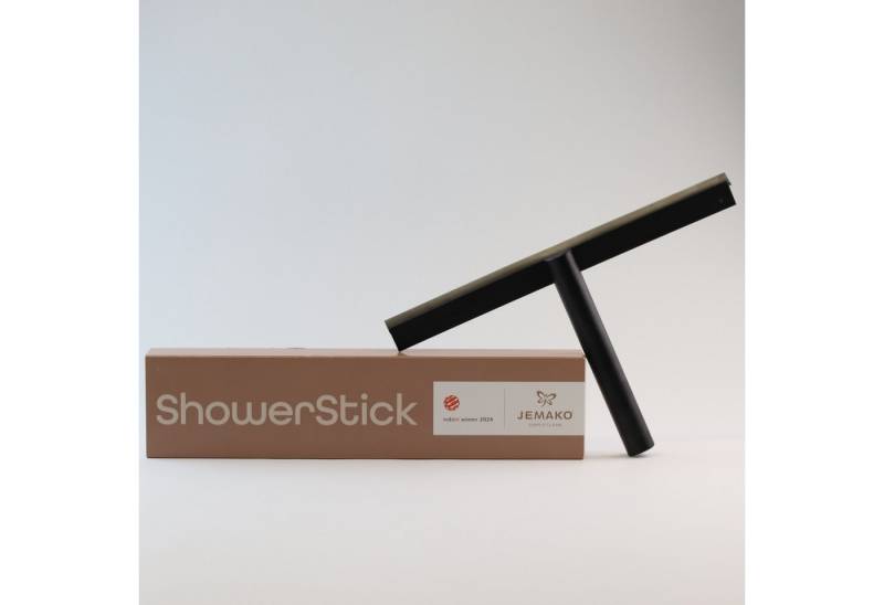 Jemako Duschabzieher Jemako ShowerStick schwarz 25cm klappbarer Duschabzieher robust, (1-St), zusammenklabppbar von Jemako
